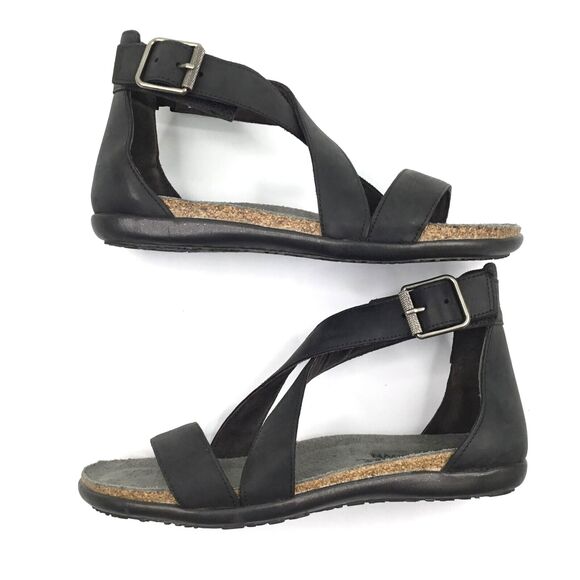 NAOT Rianna Cork Sandal Womens 38 US 7 Oily Coal Leather Strappy Gladiator NEW - Picture 11 of 15